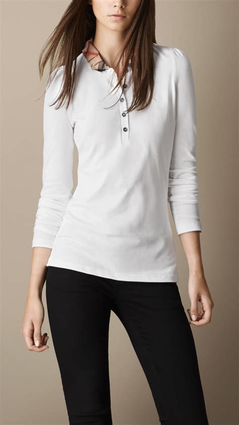 burberry shirt women polo shirt|Burberry long sleeve women us.